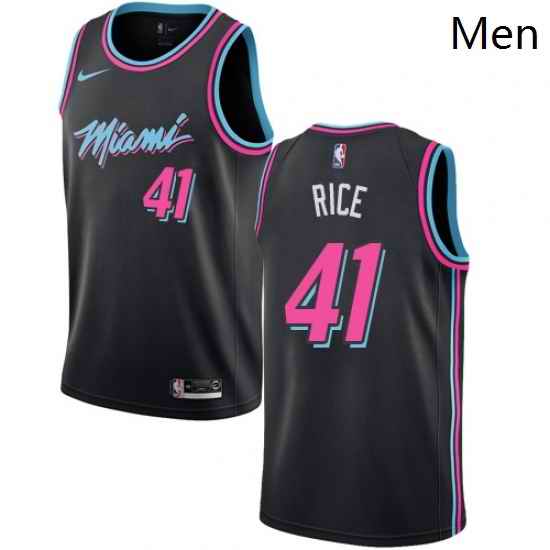 Mens Nike Miami Heat 41 Glen Rice Swingman Black NBA Jersey City Edition